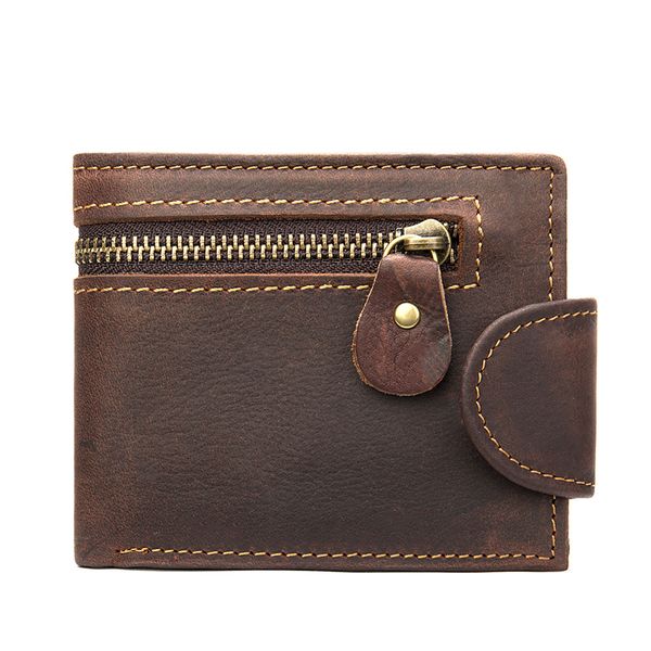 Genuine Leather Wallet -A8 Dark Brown