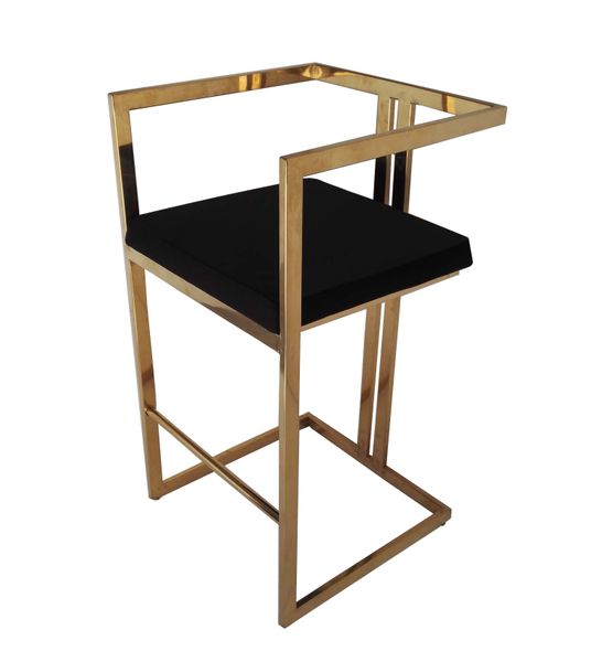 Alexa Hightop Barstool Gold Frame Velvet image