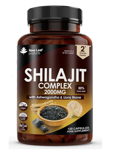 Shilajit Complex with Ashwagandha &amp; Lions Mane 2 Month Supply - Wellness
