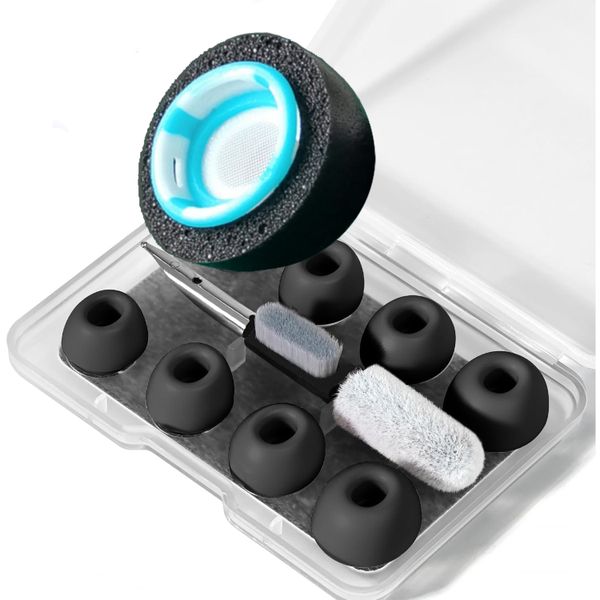 4 Pairs Memory Foam Replacement Earbud Tips Compatible With AirPods Pro 1 2