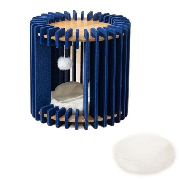 Stylish Felt Cat House with Plush Mat