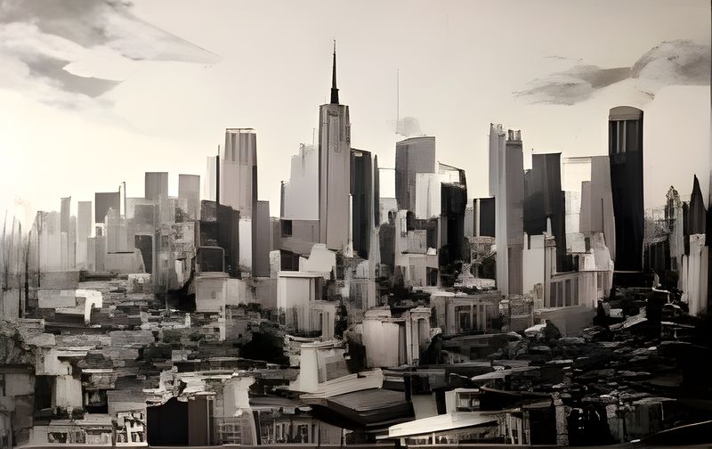 Canvas Wall Art Home Decor - Mono Skyline