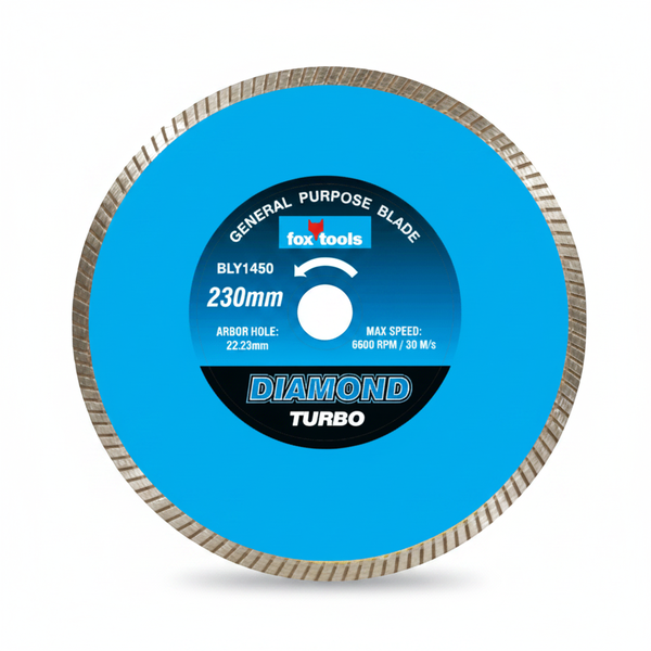 Fox 230mm Diamond Cutting Disc for Concrete, Masonry &amp; Tiles