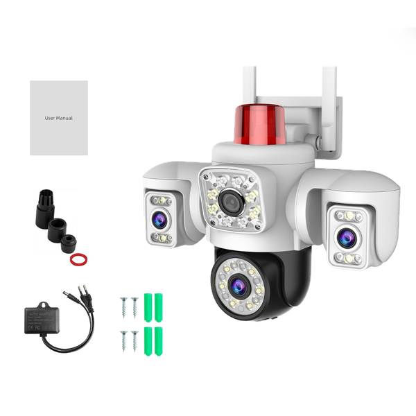 WiFi 6MP HD Smart Triple-Camera Camera cctv+IP66+Infrared Night Vision
