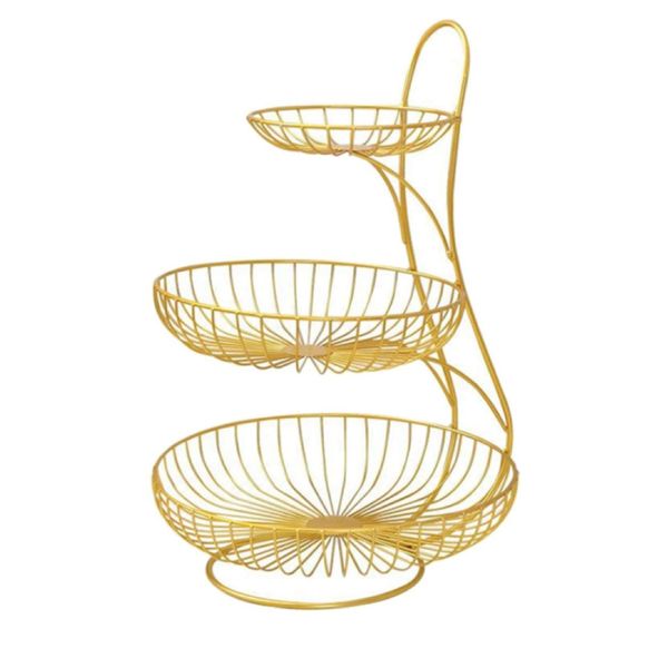 Home Decor Kitchen 3 Tier Multifunctional Arched Storage Fruit Basket 46cm