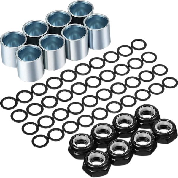 56Pcs Skateboard Truck Hardware Kit Skateboard Spacers Longboard Axle Nuts