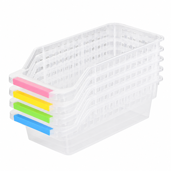 SKY-TOUCH 4-Pack Clear Refrigerator Storage Bins