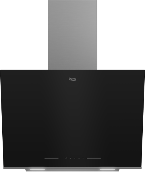 Beko 60cm Black Glass Inclined Hood with Aluminum Trim BHCA66641BBH