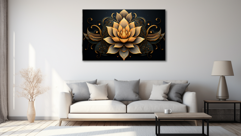 Canvas Wall Art - Lotus Flower Mandala - HD0447