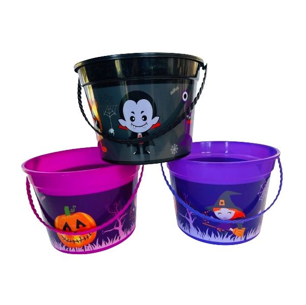 Kids Trick or Treat Halloween Candy Buckets - Set of 3