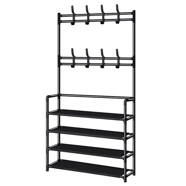 Coat Clothes Bag Storage Floor Stand Shelf Folding Shoe Rack 4-layer