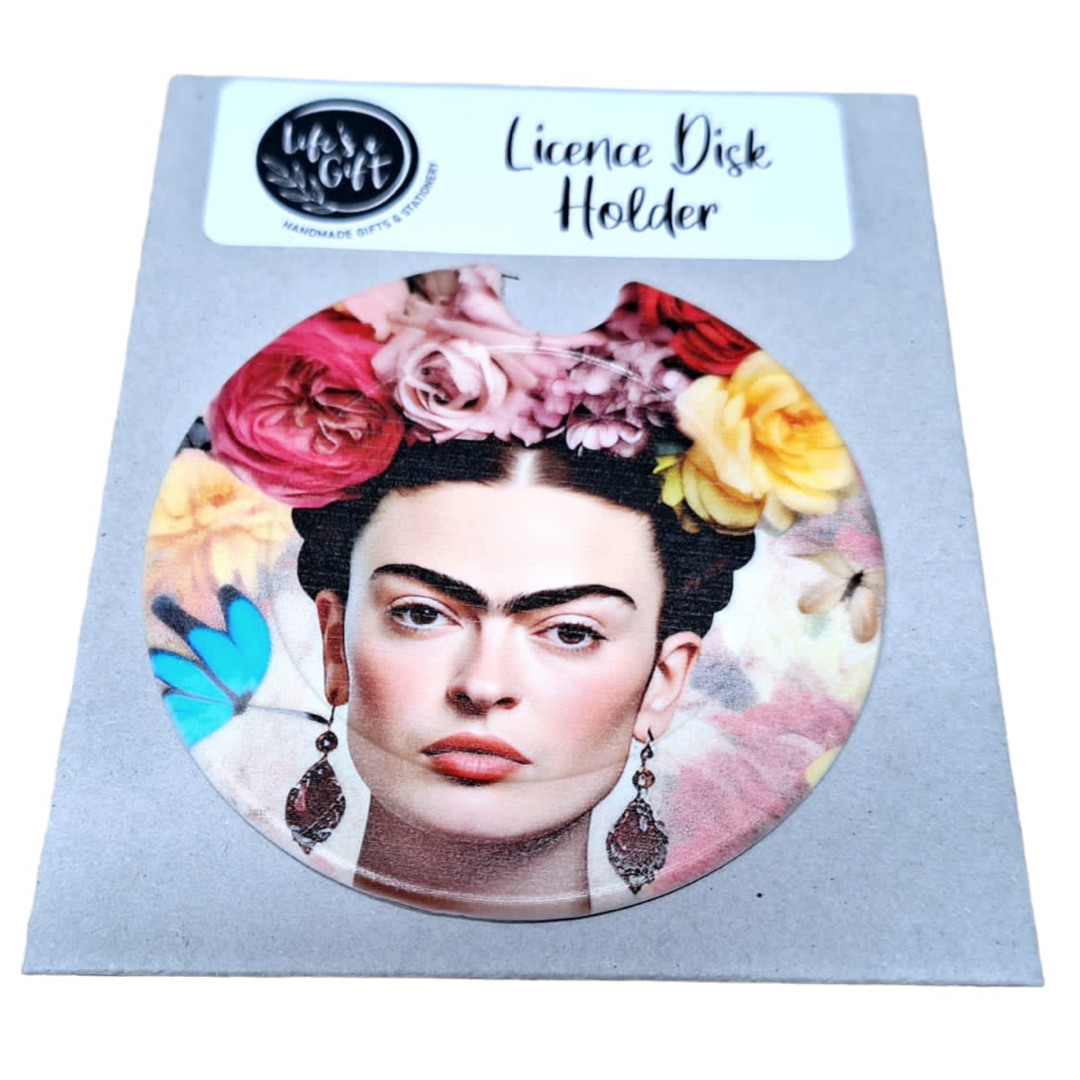 licence-disk-holder-blooming-assorted-coloured-roses-frida-kahlo