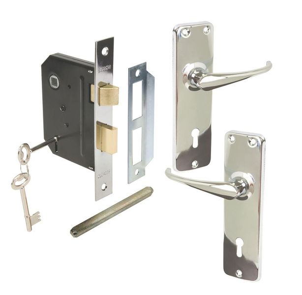 Lockset Mortice Chrome Plated 3L