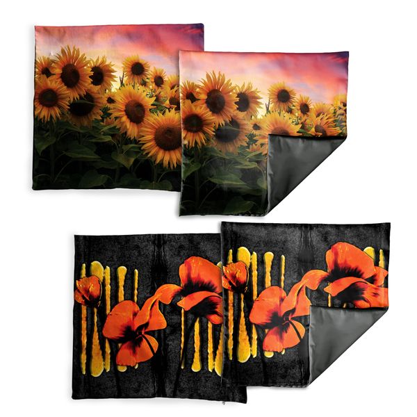 Two Flower Fields Luxury Scatter Covers - Set of 4