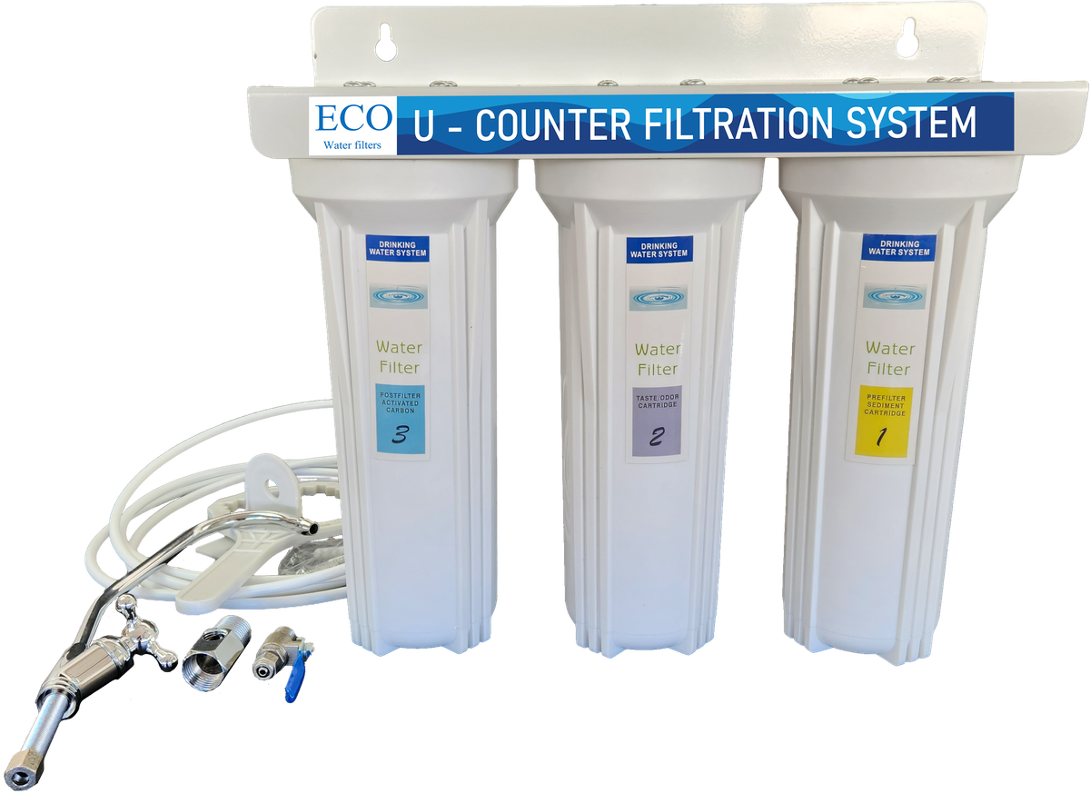 ECO 3 stage Anti-Bacterial 10 inch u-counter water filter system