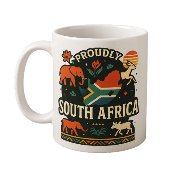 Proudly South Africa Heritage Coffee Mug - 11oz Ceramic Mug Coffee Tea Mug