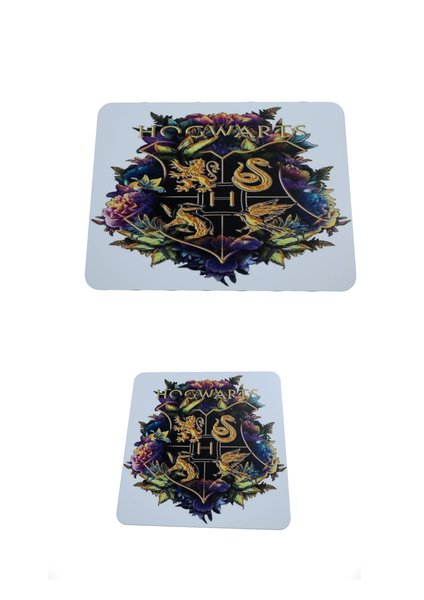 Hogwarts Logo HL 2 - Mouse Pad And Coaster Set