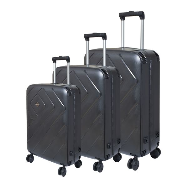 Bubule - 3 Piece Hard Outer Shell Luggage Set EL 50/60/70cm - Black
