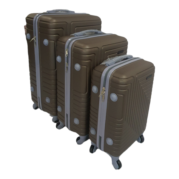 Acesa Hard Shell Suitcase, S-Type, Set 3 Piece - Brown
