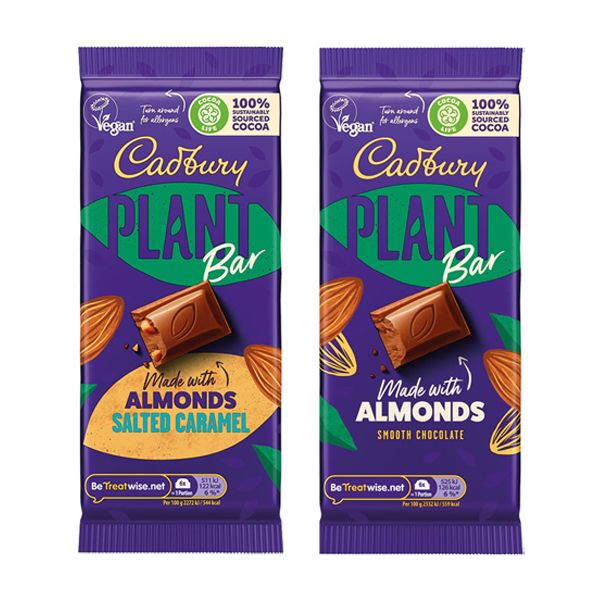 Cadbury Salted And Smooth Plant Bar Chocolate Duo - 2 x 90g