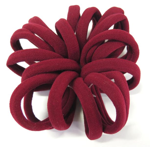 Maroon Soft Elastic Hair Bands - 72 Piece