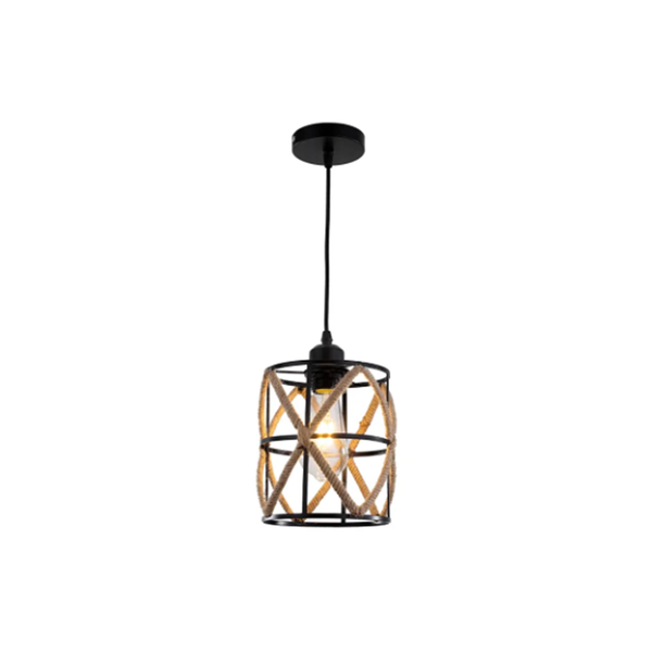 Modern Nordic Metal Shade Rope Pendant Light