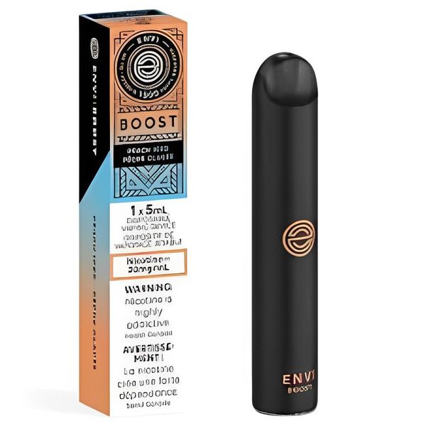 ENVI Boost 1500 Puff Disposable Vape device hit -peach iced