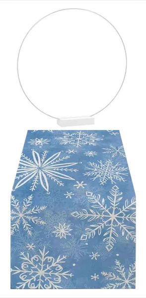 Ice Blue Festive Table Runner with Silver Round Centerpiece Stand