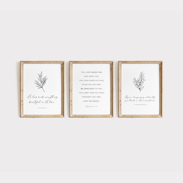 Purpose &amp; Proverbs - Wall Art - The Blessing Set - Black &amp; White