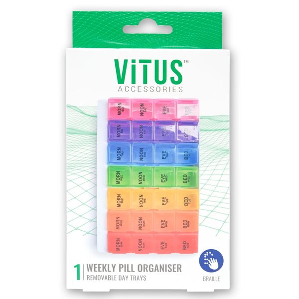 Vitus Weekly Pill Organiser - 4 Compartments Per Day