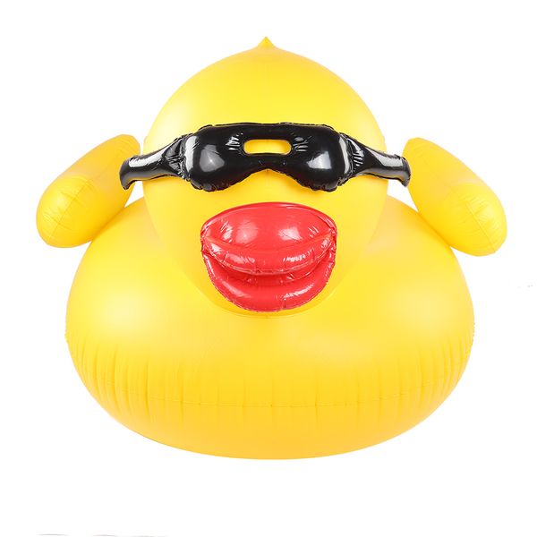 Inflatable Duck Sunglasses Pool Floating Bed Swimming Ring Toy