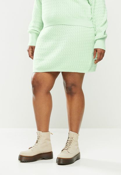 Women's Glamorous Plus Knitted Skirt - Mint