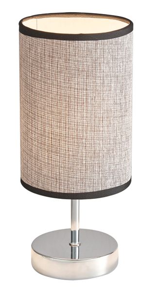 Polished Chrome Table Lamp with Hessian Colour Fabric Shade TL629