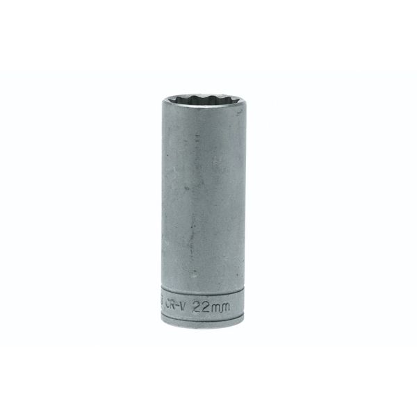 TengTools - 1/2inch Drive 12 Point Deep Socket 22mm - M120622-C