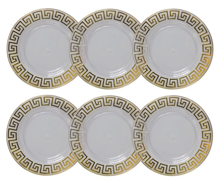 Elegant Transparent Under Plates Acrylic - Gold Versace Design 32cm - 6 Piece