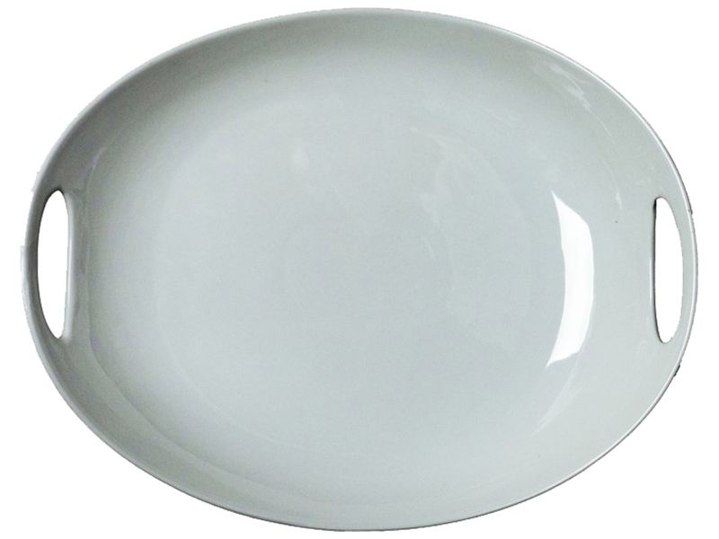 Plater Oval Wh with Handle 31x24.5x5.5