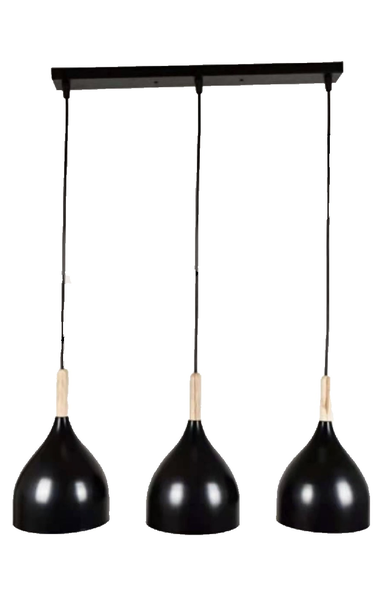 JNC-Modern Black + Gold Pendant Lamp 3 Lights