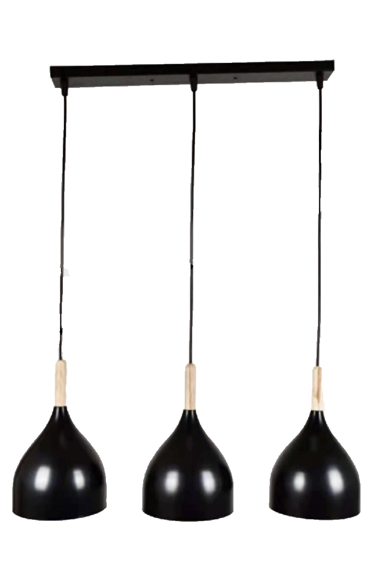 JNC-Modern Black + Gold Pendant Lamp 3 Lights