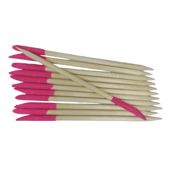 Wooden Cuticle Pusher with Dipped Sanded End - 12pc
