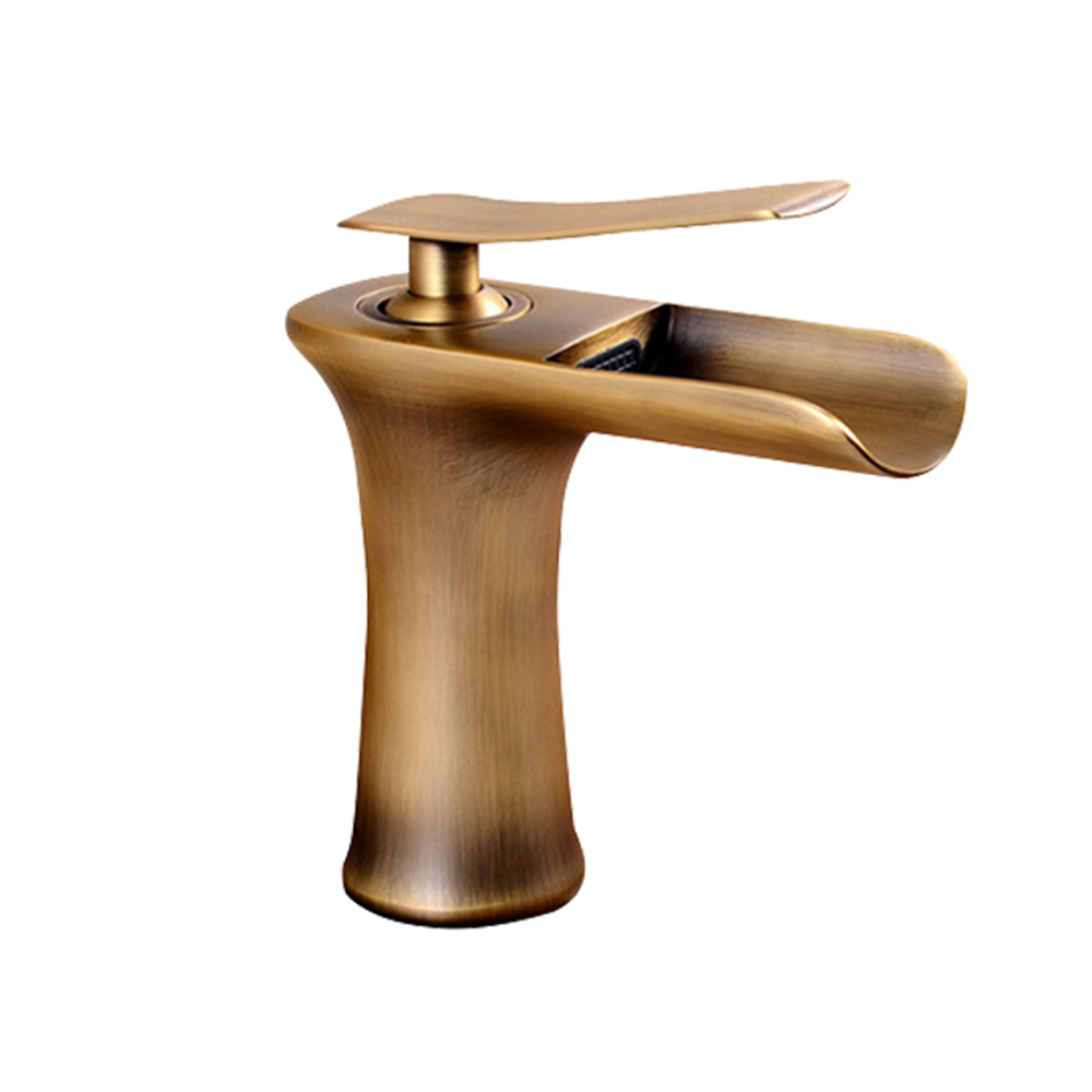 Trendy Taps Premium Deck Mounted Single Handle Brass Waterfall Basin Mixer