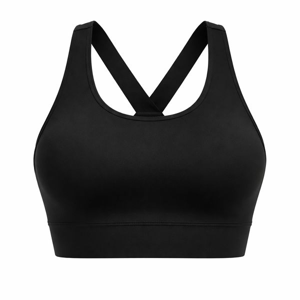 QYNIAL Criss-Cross Back Sports Bra for Women - Medium Support Yoga Bra