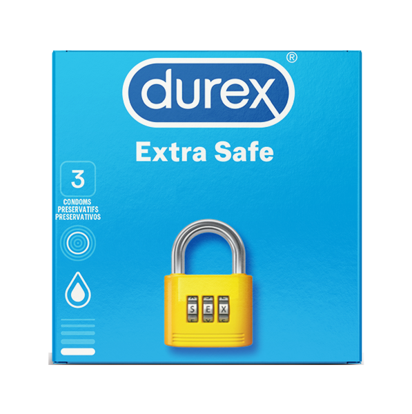 Durex 12 x 3's, Bulk Condoms, Thicker Latex Condoms with Lube, Extra Safe