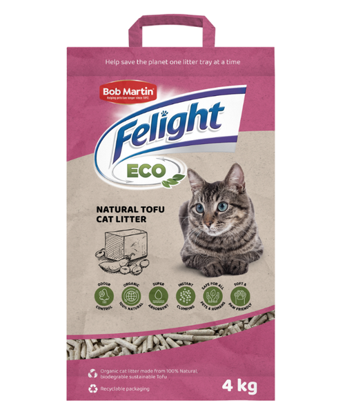 Bob Martin - Felight 4kg Eco-Friendly Cat Litter, Tofu based