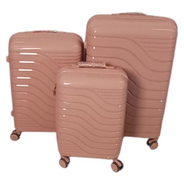 3-Piece Polypropylene Luggage Set - Pink