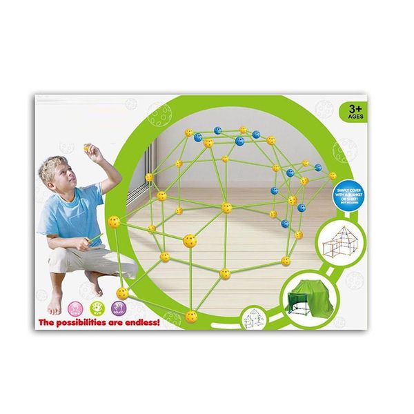 Pack Of 87 Kids Creative 3D Build Your Own Den Educational Play Set