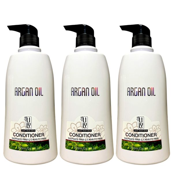 Lily Argan Oil Conditioner 3 Pack - 750ml Each | Hydrate, Repair &amp; Shine