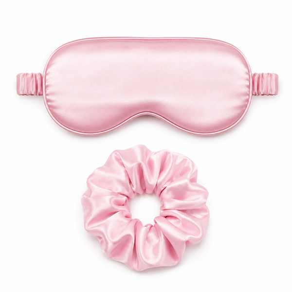 Luxury Silk Sleep Mask + Scrunch Strap- Light Blocking Eye Cover 100% Soft