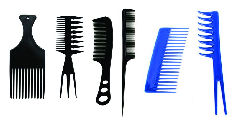6 Pieces Hair Detangling Set . Hair combs - Hairdressing salon