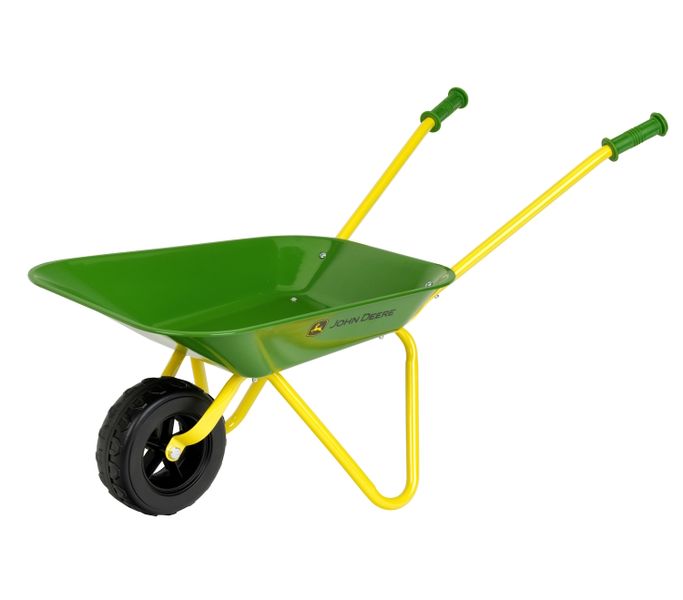 Klein Toys John Deere Kids Metal Wheelbarrow (78cm Long)
