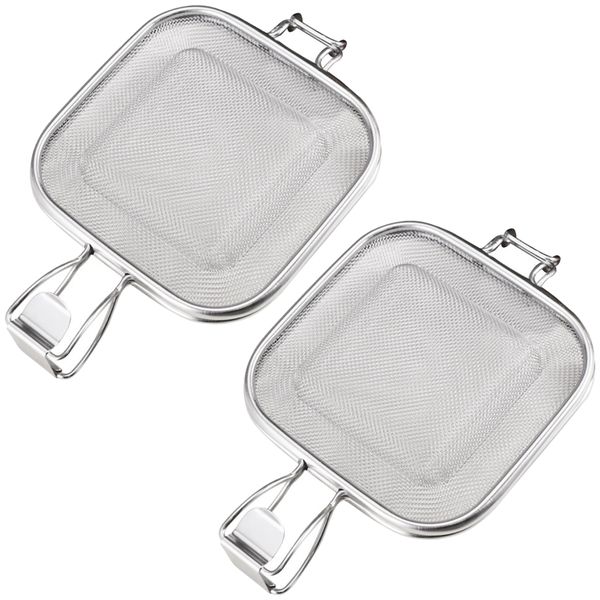 2 Pcs Stainless Still Grill Grid Sandwich Baking Net Sandwich Presser Grill